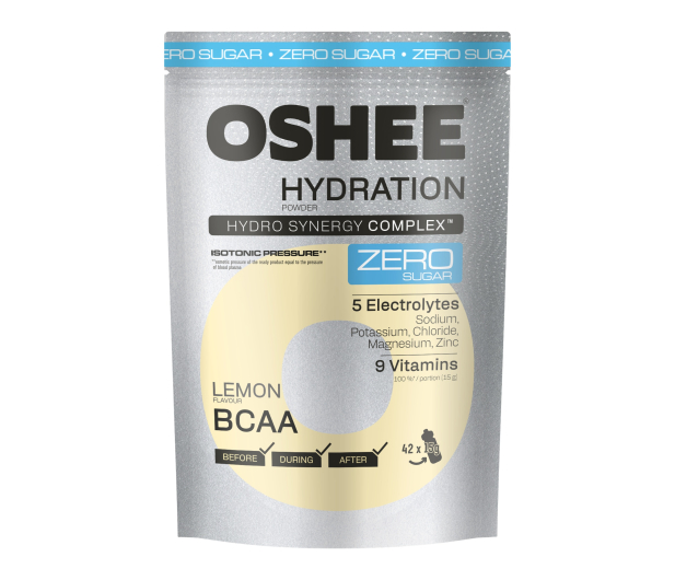 OSHEE Proszek Hydration Zero Sugar Lemon+BCAA 630 g - 1546758 - zdjęcie
